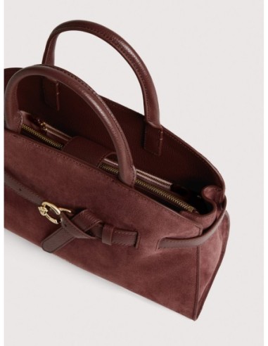 Borsa a mano in camoscio Coccinelle Sabine Medium – Berry - foto 3