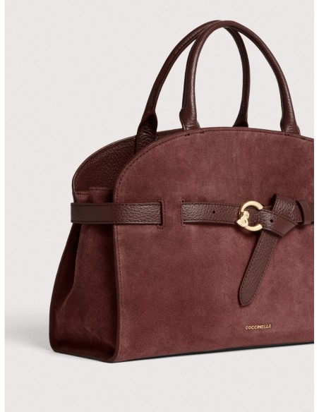 Borsa a mano in camoscio Coccinelle Sabine Medium – Berry - foto 4