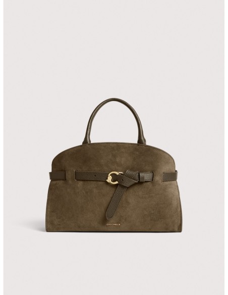 Borsa a mano in camoscio Coccinelle Sabine Medium – Fango - foto 1