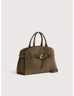 Borsa a mano in camoscio Coccinelle Sabine Medium – Fango - foto 1 2