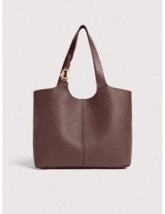 Borsa shopping in pelle con grana Coccinelle C-Easy Large – Berry - foto 1