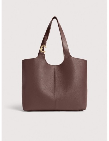 Borsa shopping in pelle con grana Coccinelle C-Easy Large – Berry - foto 1