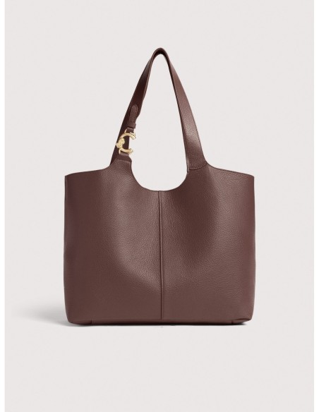 Borsa shopping in pelle con grana Coccinelle C-Easy Large – Berry - foto 1