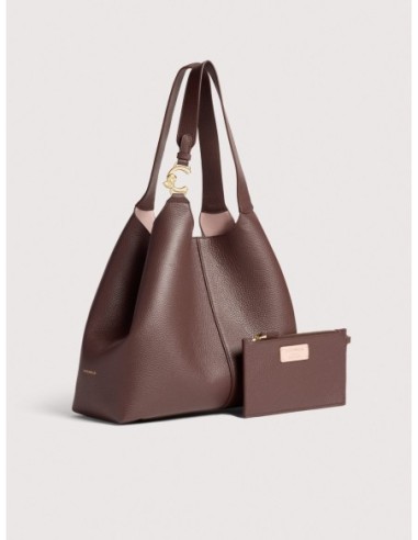 Borsa shopping in pelle con grana Coccinelle C-Easy Large – Berry - foto 2