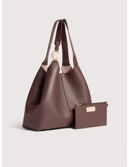 Borsa shopping in pelle con grana Coccinelle C-Easy Large – Berry - foto 2
