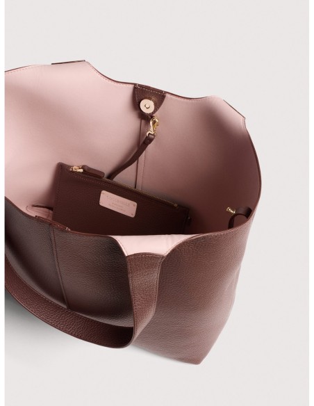 Borsa shopping in pelle con grana Coccinelle C-Easy Large – Berry - foto 3