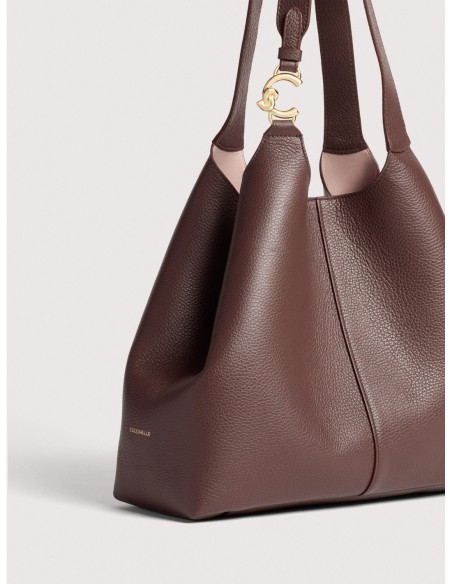 Borsa shopping in pelle con grana Coccinelle C-Easy Large – Berry - foto 4