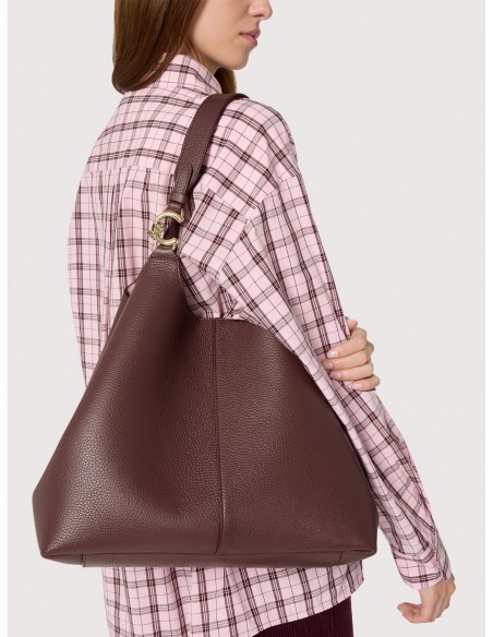 Borsa shopping in pelle con grana Coccinelle C-Easy Large – Berry - foto 5