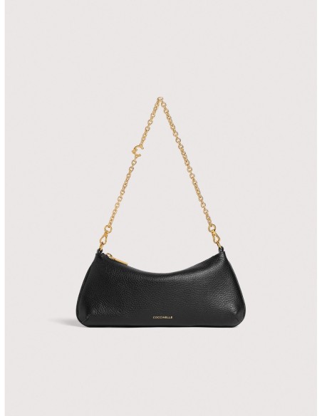 Minibag con catena in pelle con grana Coccinelle C-Me Chain Mini – Noir - foto 1