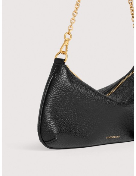 Minibag con catena in pelle con grana Coccinelle C-Me Chain Mini – Noir - foto 4