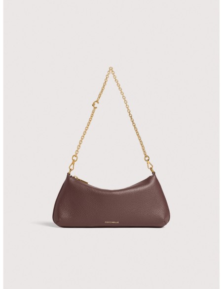Minibag con catena in pelle con grana Coccinelle C-Me Chain Mini – Berry - foto 1