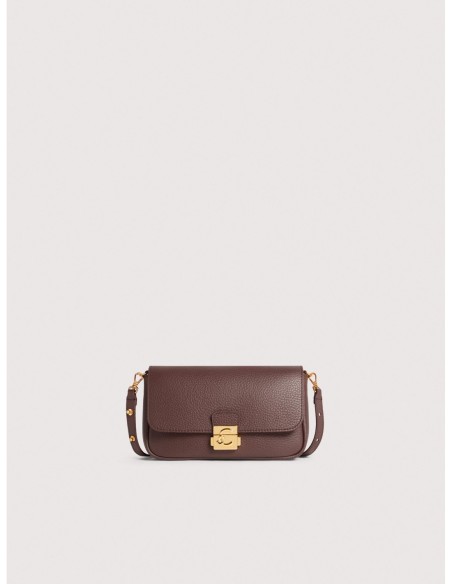 Minibag in pelle con grana Coccinelle C-Me Lock Mini – Berry - foto 1