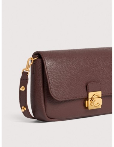 Minibag in pelle con grana Coccinelle C-Me Lock Mini – Berry - foto 4
