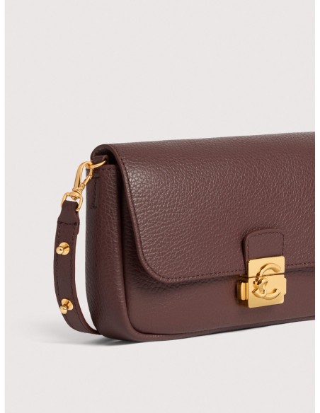 Minibag in pelle con grana Coccinelle C-Me Lock Mini – Berry - foto 4