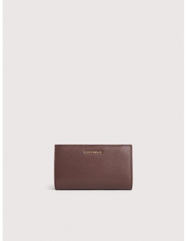 Portafoglio medio in pelle con grana Coccinelle Metallic Large – Berry - foto 1