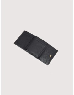 Mini portafoglio con patta in pelle con grana Coccinelle Metallic Small – Noir - foto 1 2