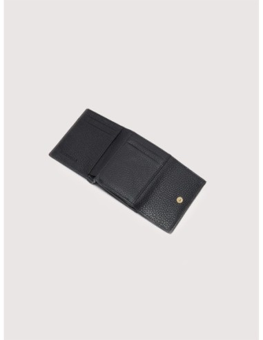 Mini portafoglio con patta in pelle con grana Coccinelle Metallic Small – Noir - foto 2