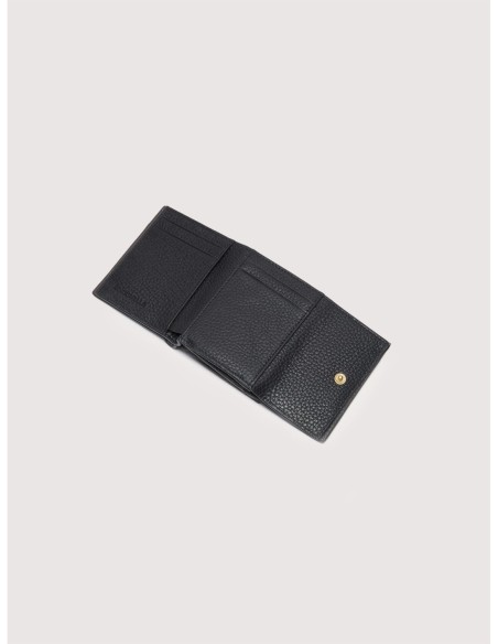 Mini portafoglio con patta in pelle con grana Coccinelle Metallic Small – Noir - foto 2