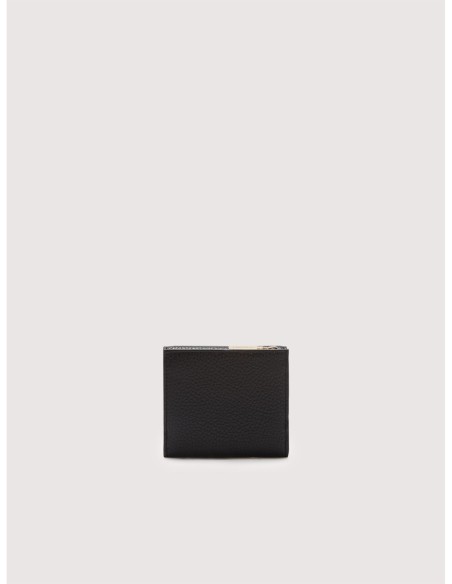 Mini portafoglio con patta in pelle con grana Coccinelle Metallic Small – Noir - foto 4