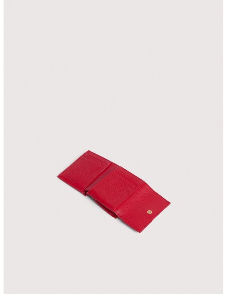Mini portafoglio con patta in pelle con grana Coccinelle Metallic Small – Scarlet - foto 2