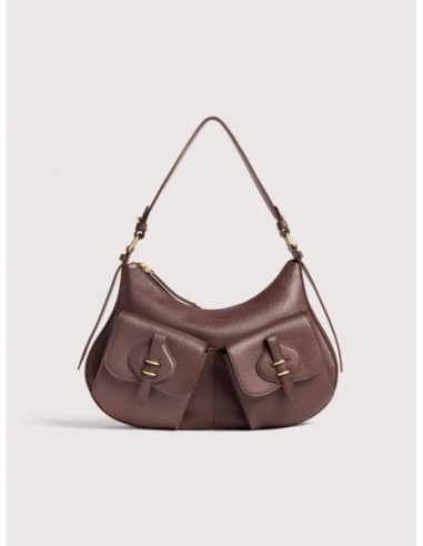 Borsa a spalla in pelle con grana Coccinelle Mavery Pocket Medium – Berry - foto 1