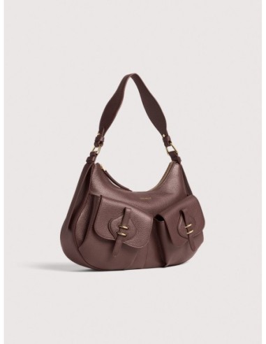 Borsa a spalla in pelle con grana Coccinelle Mavery Pocket Medium – Berry - foto 2
