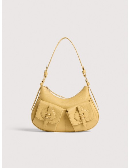 Borsa a spalla in pelle con grana Coccinelle Mavery Pocket Small – Honey - foto 1
