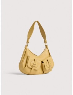 Borsa a spalla in pelle con grana Coccinelle Mavery Pocket Small – Honey - foto 1 2