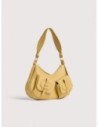 Borsa a spalla in pelle con grana Coccinelle Mavery Pocket Small – Honey