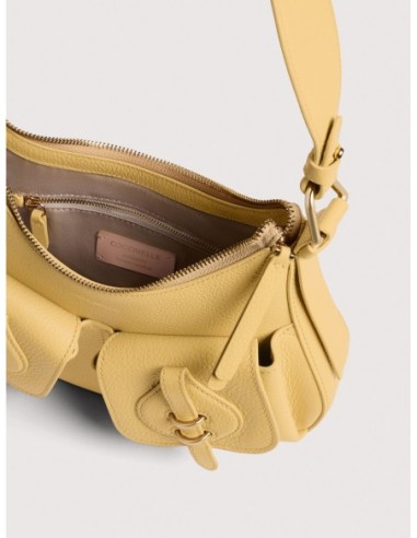 Borsa a spalla in pelle con grana Coccinelle Mavery Pocket Small – Honey - foto 3