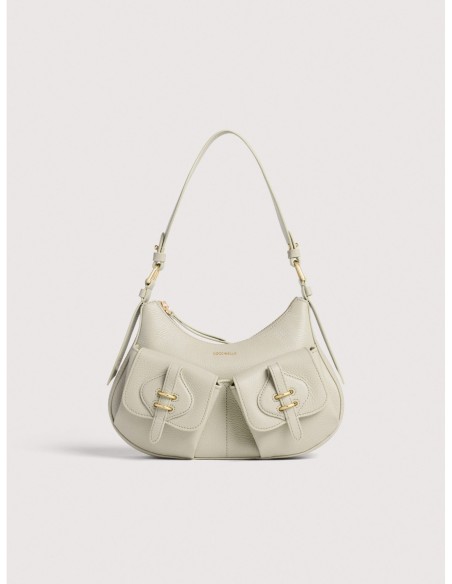 Borsa a spalla in pelle con grana Coccinelle Mavery Pocket Small – Eucalipto - foto 1