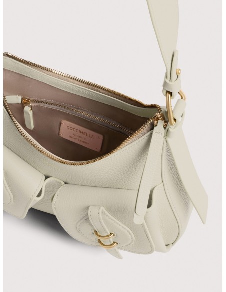 Borsa a spalla in pelle con grana Coccinelle Mavery Pocket Small – Eucalipto - foto 3